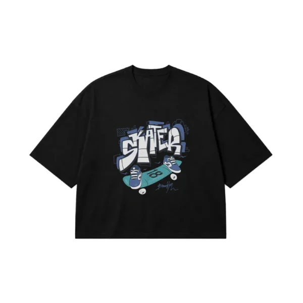 تیشرت باکسی اسکیت طرح گرافیتی Skater کد 19285