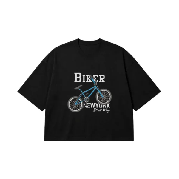 تیشرت باکسی دوچرخه طرح Biker New York Street Way کد 19290