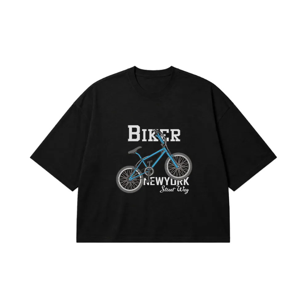 تیشرت باکسی دوچرخه طرح Biker New York Street Way کد 19290