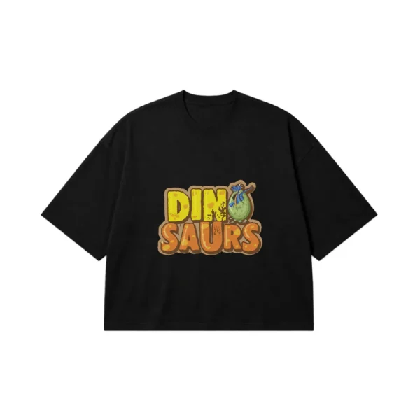 تیشرت باکسی نوشته Dinosaurs طرح تخم اژدها کد 19426