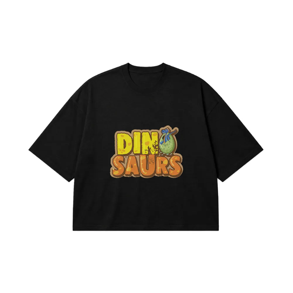 تیشرت باکسی نوشته Dinosaurs طرح تخم اژدها کد 19426