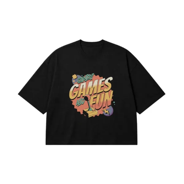 تیشرت باکسی گیمینگ طرح Games and Fun کد 19624
