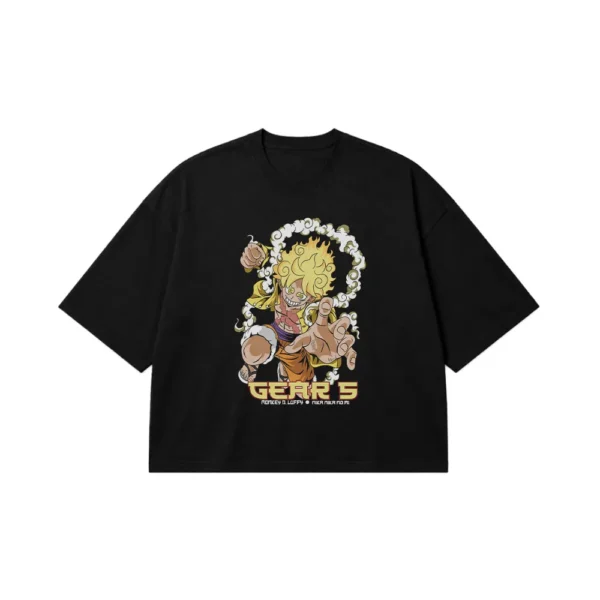 تیشرت باکسی انیمه وان پیس طرح لوفی گیر ۵ رنگی (Gear 5 Luffy) کد 19651