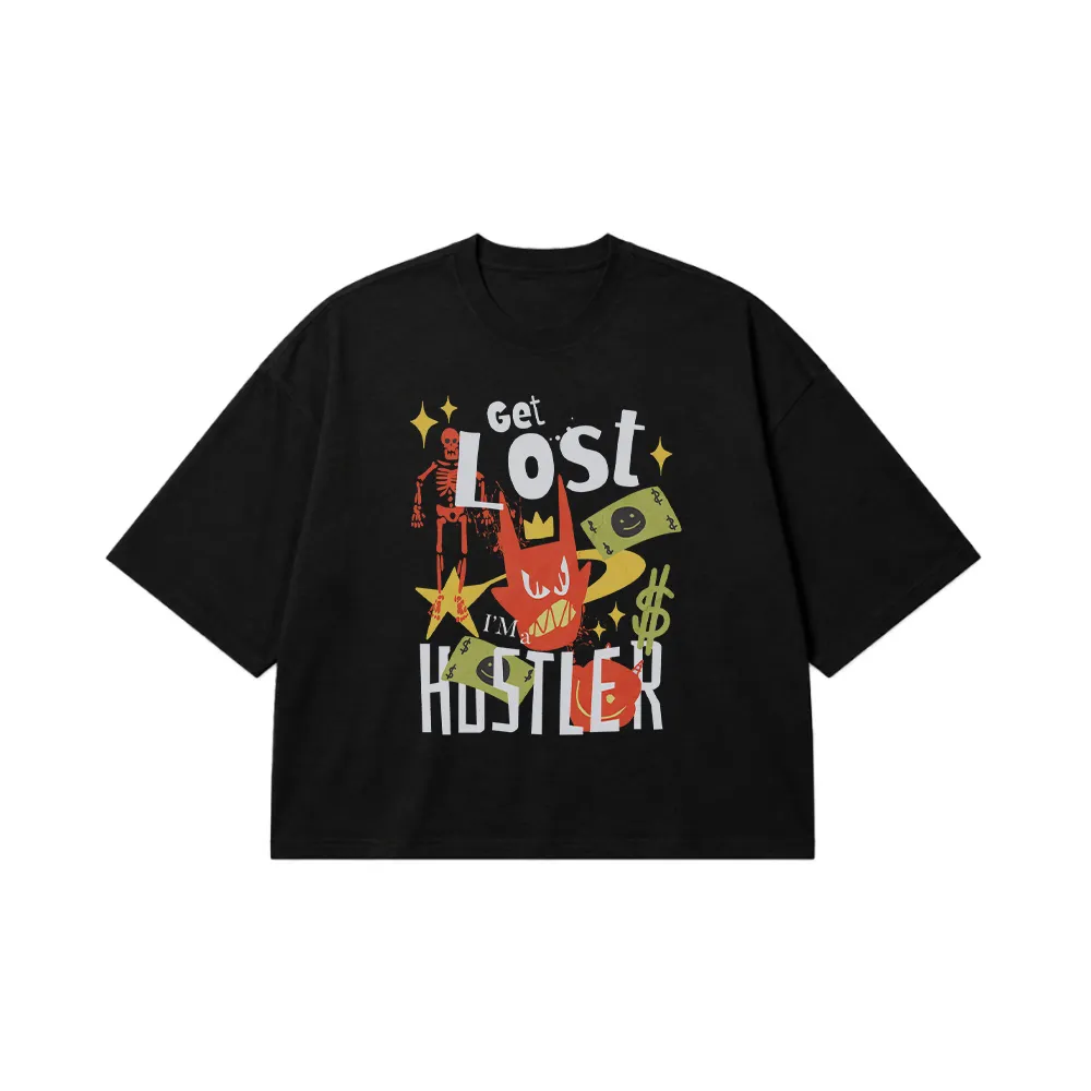 تیشرت باکسی استریت‌ویر طرح Get Lost Hustler کد 19672