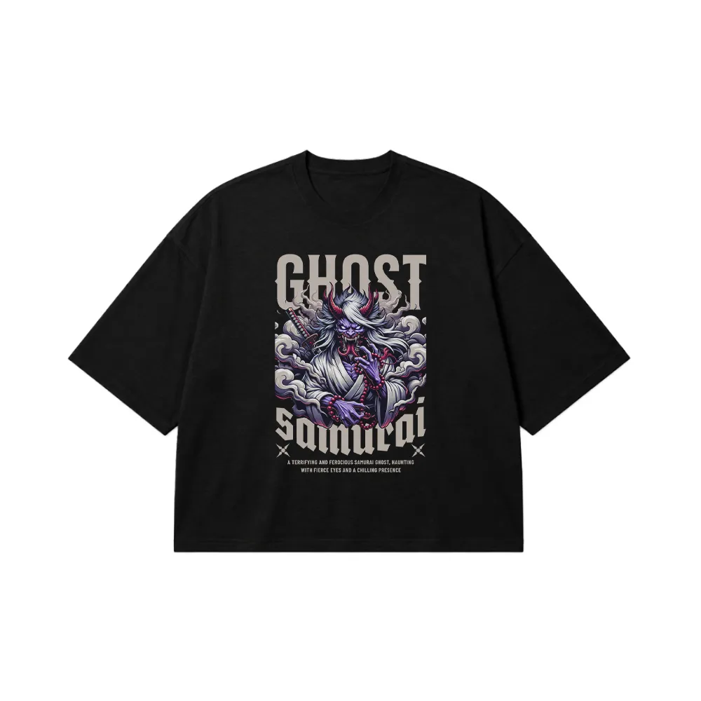 تیشرت باکسی طرح Ghost Samurai دارک کد 19701