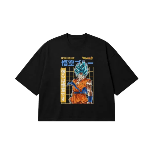 تیشرت باکسی انیمه دراگون بال طرح گوکو بلو (Goku Blue) کد 19821