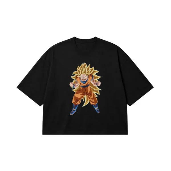 تیشرت باکسی انیمه دراگون بال طرح گوکو سوپر سایان ۳ (SSJ3 Goku) کد 19830