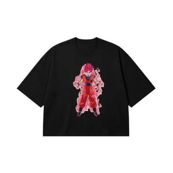 تیشرت باکسی انیمه دراگون بال طرح گوکو سوپر سایان رز (Rose Goku) کد 19835