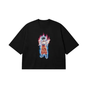تیشرت باکسی انیمه دراگون بال طرح گوکو اولترا اینستینکت (Ultra Instinct Goku) کد 19841