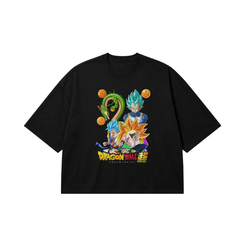 تیشرت باکسی انیمه دراگون بال طرح گوکو و وگتا (Dragon Ball Super) کد 19850