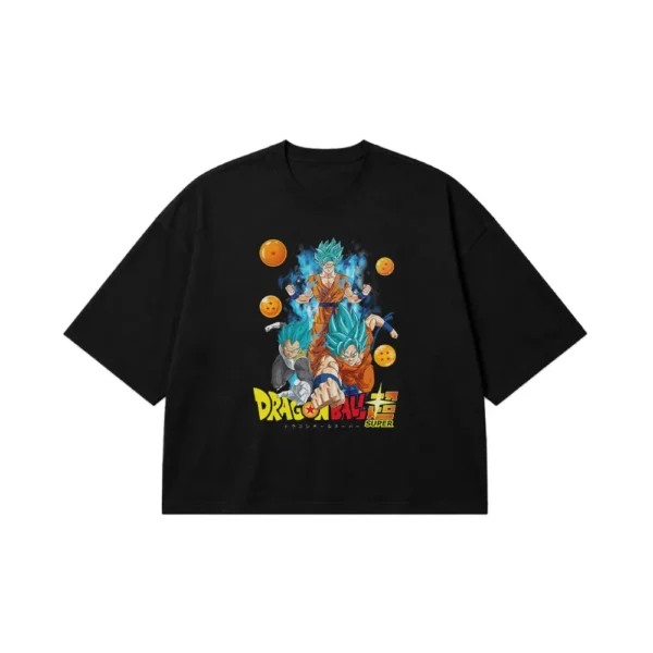 تیشرت باکسی انیمه دراگون بال طرح سوپر سایان گاد (Dragon Ball Super) کد 19852