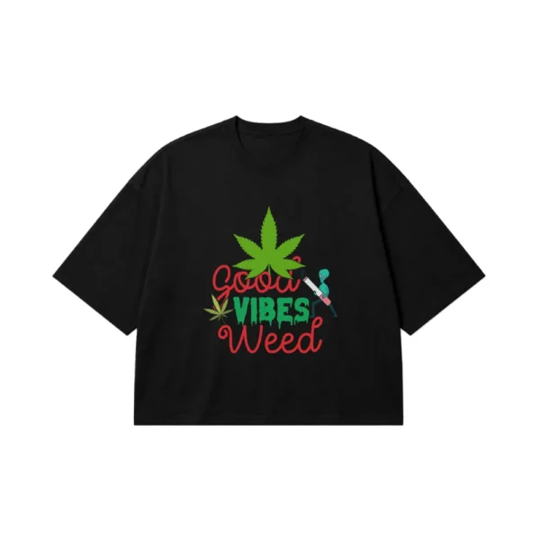 تیشرت باکسی نوشته Good Vibes Weed کد 19902