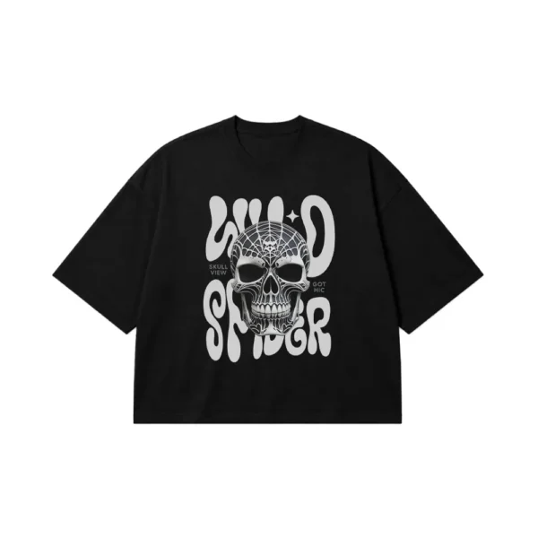 تیشرت باکسی جمجمه طرح Wild Spider کد 19928