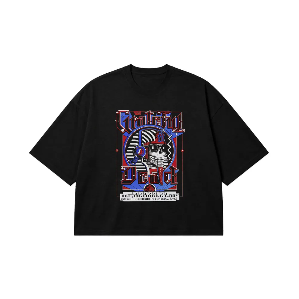 تیشرت باکسی گریتفول دد طرح جمجمه رنگی (Grateful Dead) کد 19949