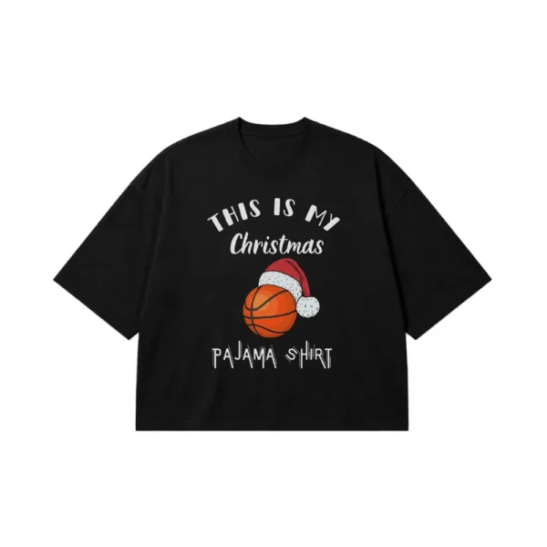 تیشرت باکسی کریسمس طرح توپ بسکتبال Pajama Shirt کد 19954