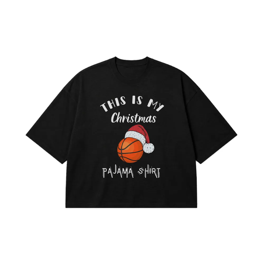 تیشرت باکسی کریسمس طرح توپ بسکتبال Pajama Shirt کد 19954