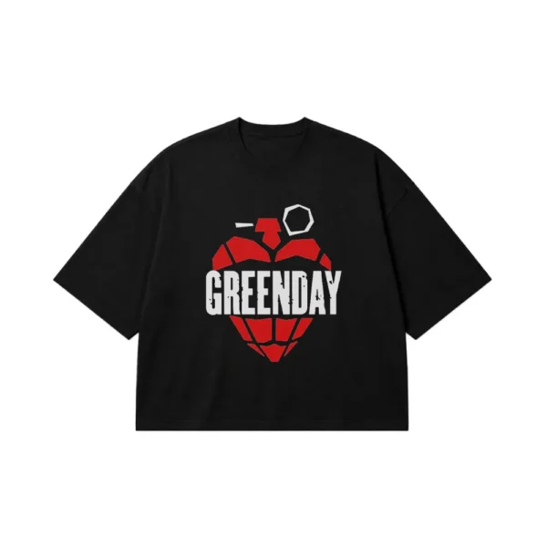 تیشرت باکسی گرین دی طرح لوگو (Green Day) کد 19961