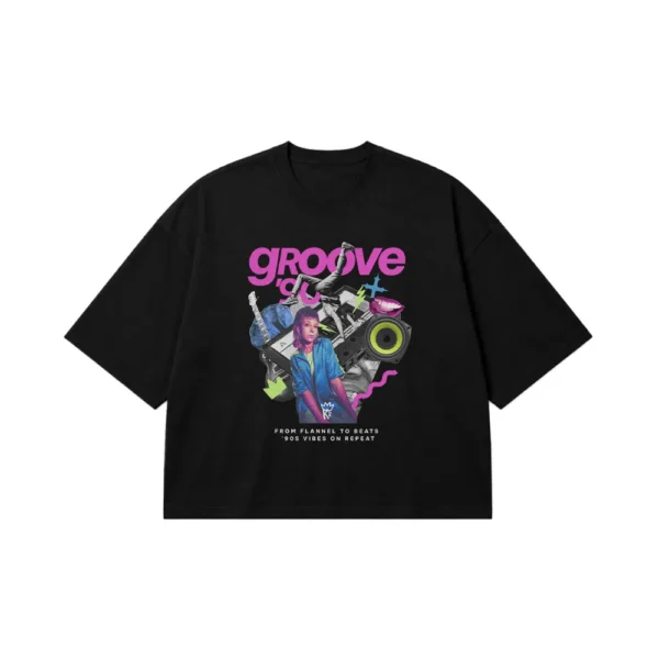 تیشرت باکسی موزیک طرح Groove On کد 19979