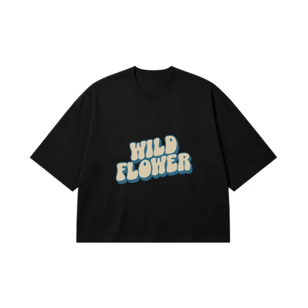 تیشرت باکسی نوشته Wild Flower کد 19980