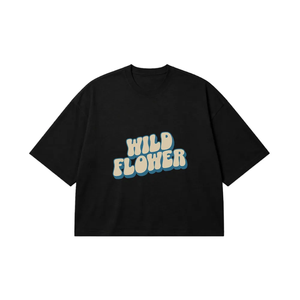 تیشرت باکسی نوشته Wild Flower کد 19980
