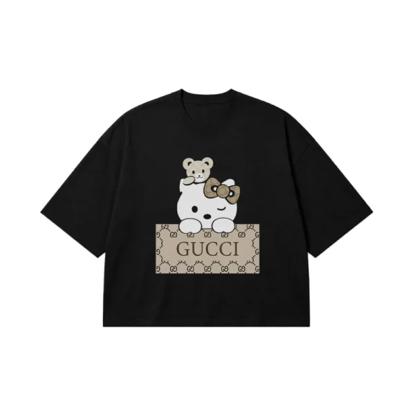 تیشرت باکسی هلو کیتی طرح گوچی (Hello Kitty Gucci) کد 20012