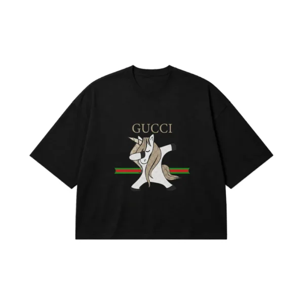تیشرت باکسی اسب تک‌شاخ طرح دب گوچی (Unicorn Gucci) کد 20018