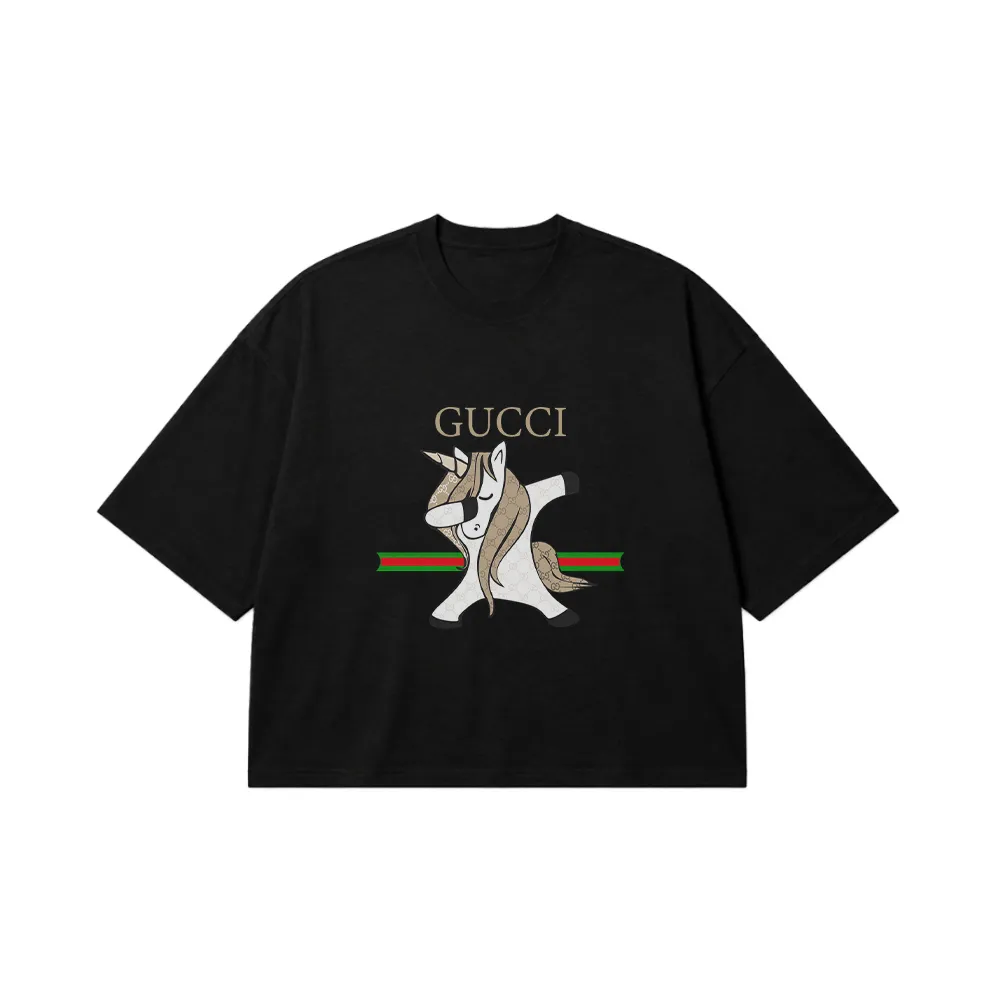 تیشرت باکسی اسب تک‌شاخ طرح دب گوچی (Unicorn Gucci) کد 20018