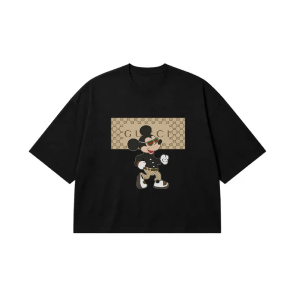 تیشرت باکسی دیزنی طرح میکی موس گوچی عینکی (Mickey Mouse x Gucci) کد 20027