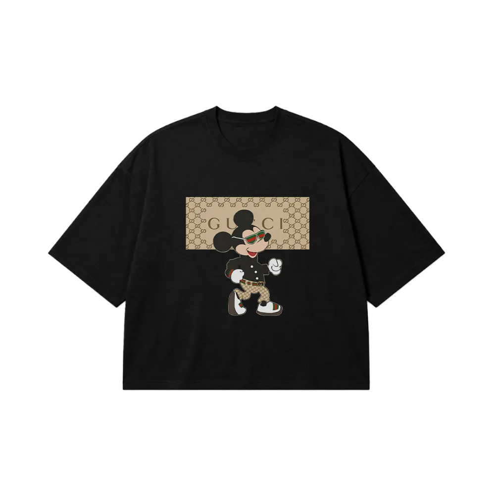 تیشرت باکسی دیزنی طرح میکی موس گوچی عینکی (Mickey Mouse x Gucci) کد 20027