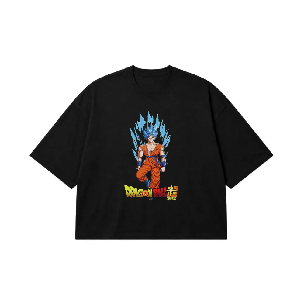 تیشرت باکسی انیمه دراگون بال طرح گوکو آبی (Goku) کد 2003