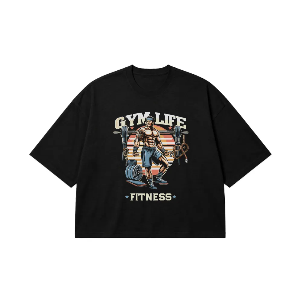تیشرت باکسی بدنسازی طرح Gym Life Fitness کد 20090