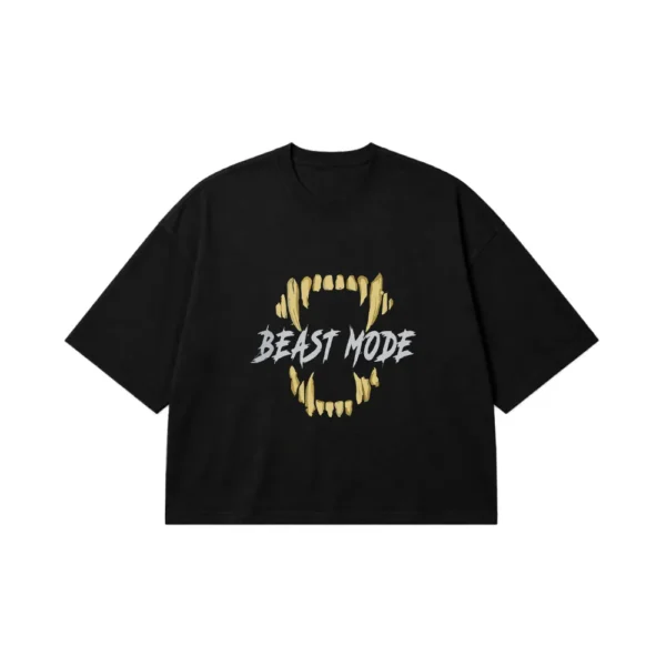 تیشرت باکسی طرح دندان Beast Mode کد 20099