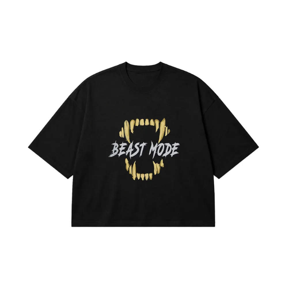 تیشرت باکسی طرح دندان Beast Mode کد 20099