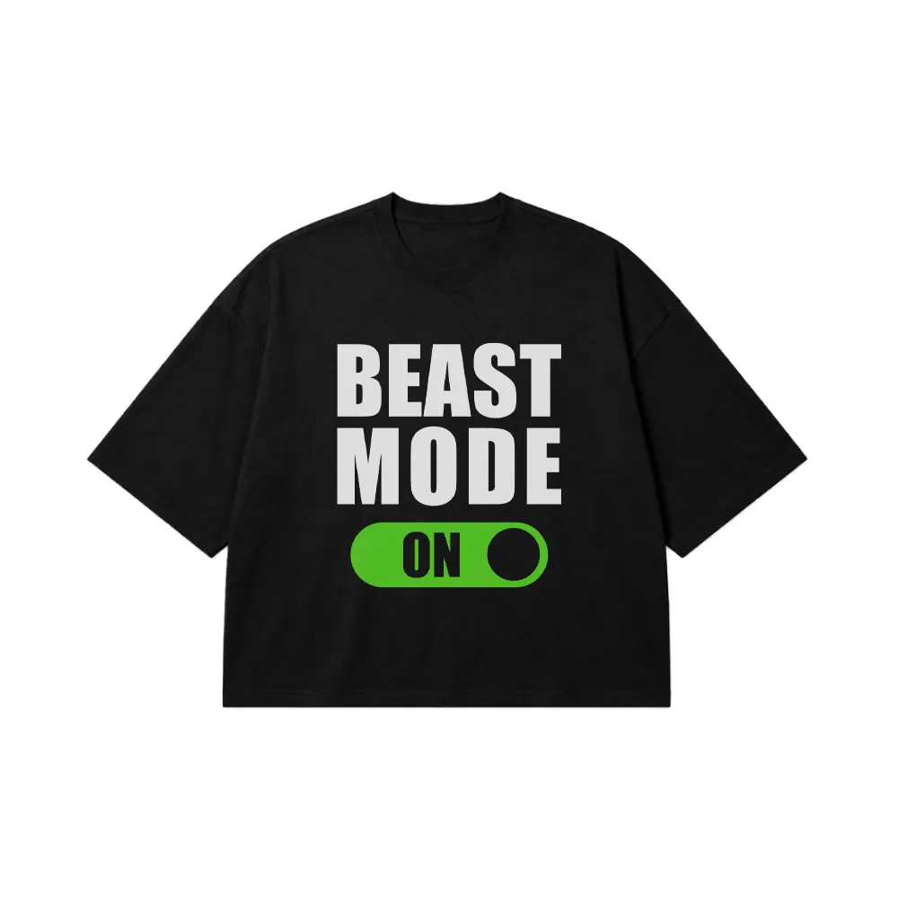 تیشرت باکسی بدنسازی طرح Beast Mode On کد 20112