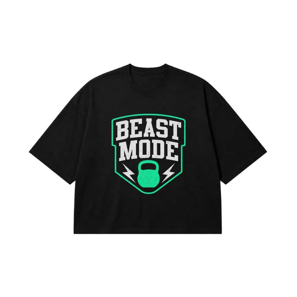 تیشرت باکسی بدنسازی طرح Beast Mode کتل‌بل کد 20114