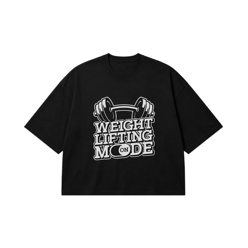 تیشرت باکسی بدنسازی طرح Weight Lifting Mode On کد 20123
