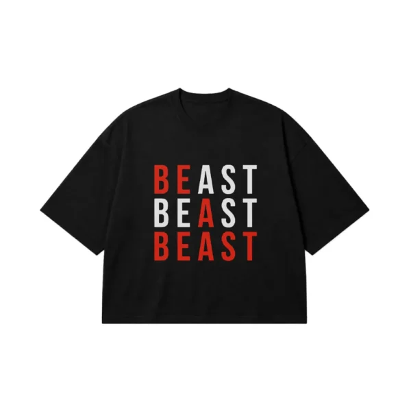 تیشرت باکسی بدنسازی طرح Beast کد 20233