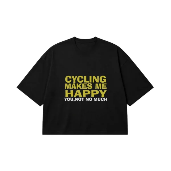 تیشرت باکسی دوچرخه طرح Cycling Makes Me Happy کد 20327