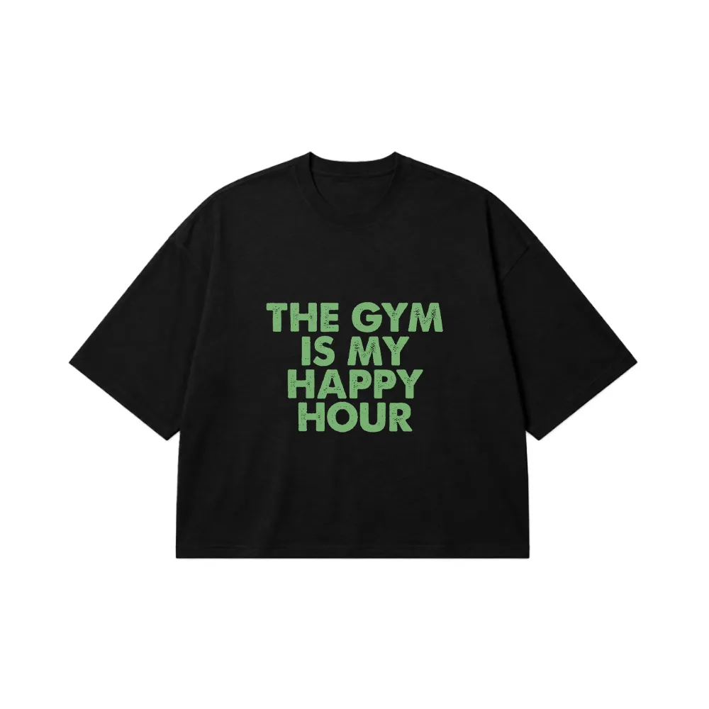 تیشرت باکسی طرح The Gym Is My Happy Hour کد 20357