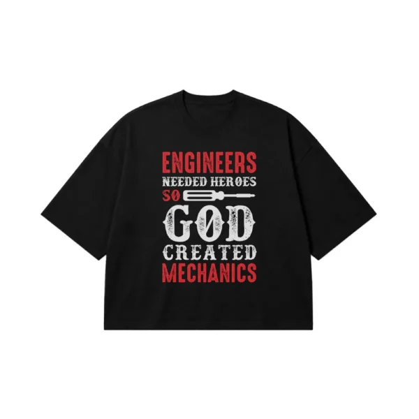 تیشرت باکسی مکانیک طرح God Created Mechanics کد 20429