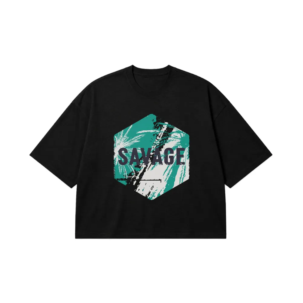 تیشرت باکسی طرح Savage کد 20512