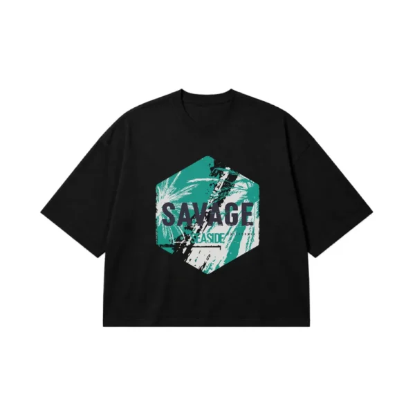 تیشرت باکسی طرح Savage Seaside کد 20527