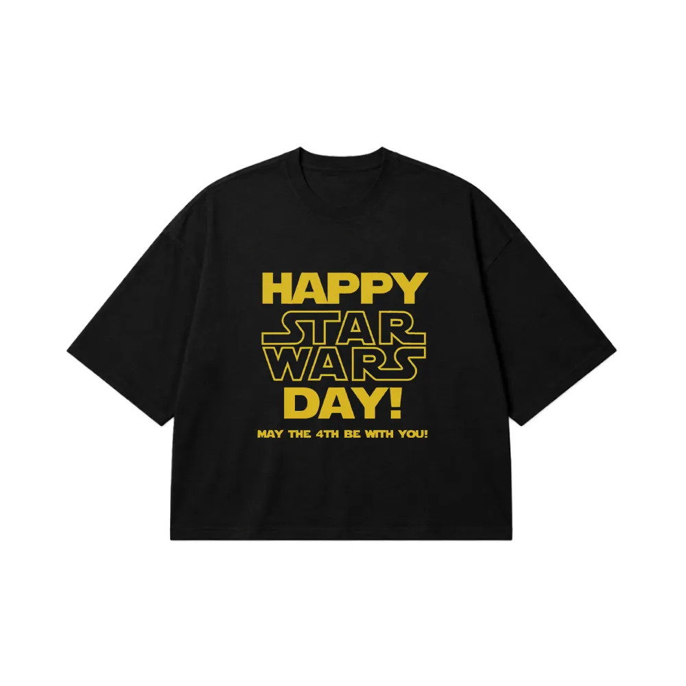 تیشرت باکسی استار وارز طرح Happy Star Wars Day کد 2061