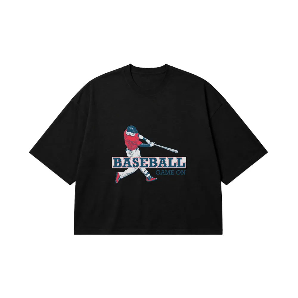 تیشرت باکسی بیسبال طرح Baseball Game On کد 20625