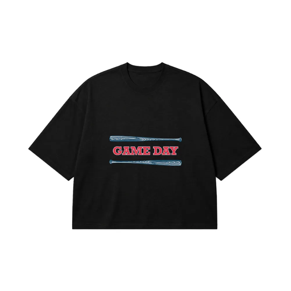 تیشرت باکسی بیسبال طرح Game Day کد 20629