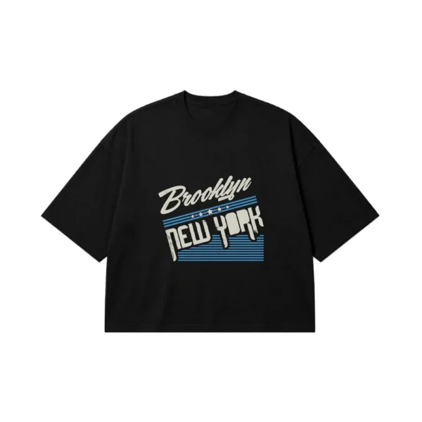 تیشرت باکسی طرح Brooklyn New York کد 20672