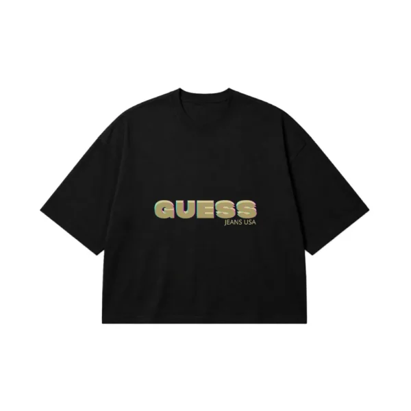تیشرت باکسی گس جینز طرح لوگو (Guess Jeans) کد 2072