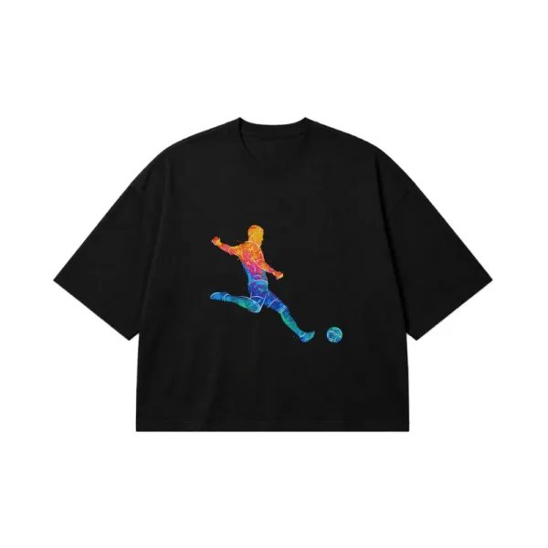 تیشرت باکسی فوتبال طرح شوت رنگی (Soccer Kick) کد 20822
