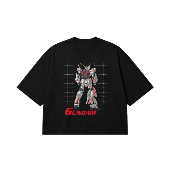 تیشرت باکسی انیمه گاندام طرح ربات قرمز (Gundam) کد 2089