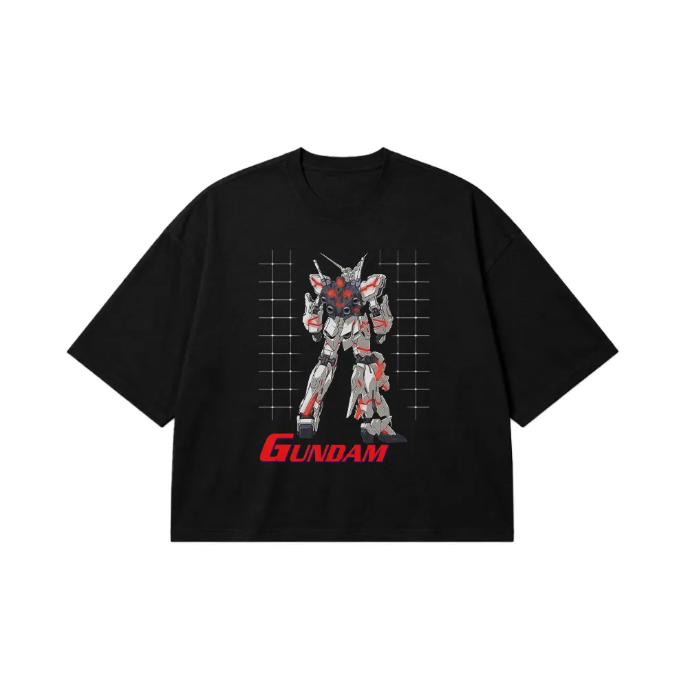 تیشرت باکسی انیمه گاندام طرح ربات قرمز (Gundam) کد 2089